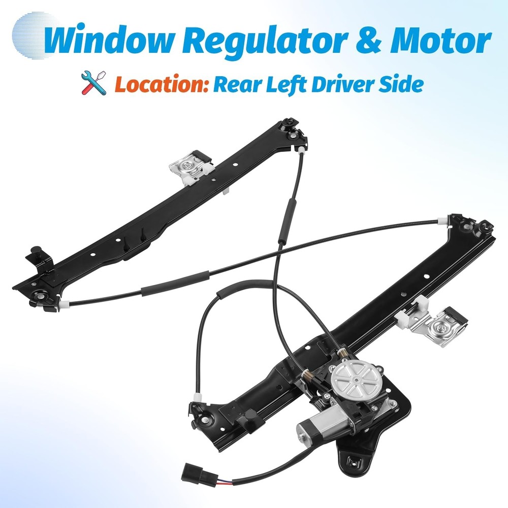 Rear Driver Side Window Regulator with Motor Compatible with 2000-2007 Chevy