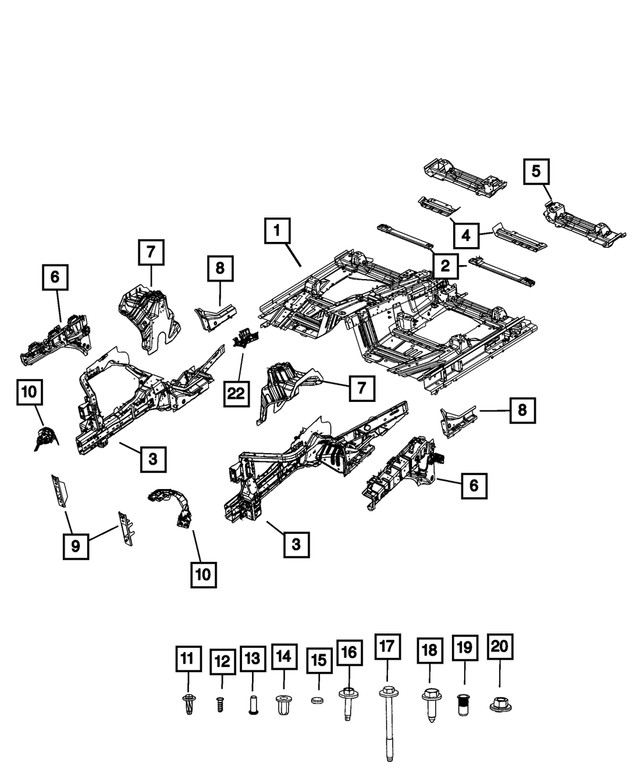 Genuine Mopar Frame Rail Bracket Right 68430842AC