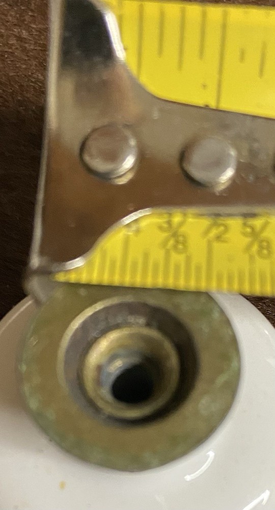 Cabinet Knobs 10 White Porcelain And Center Brass Pulls Vintage