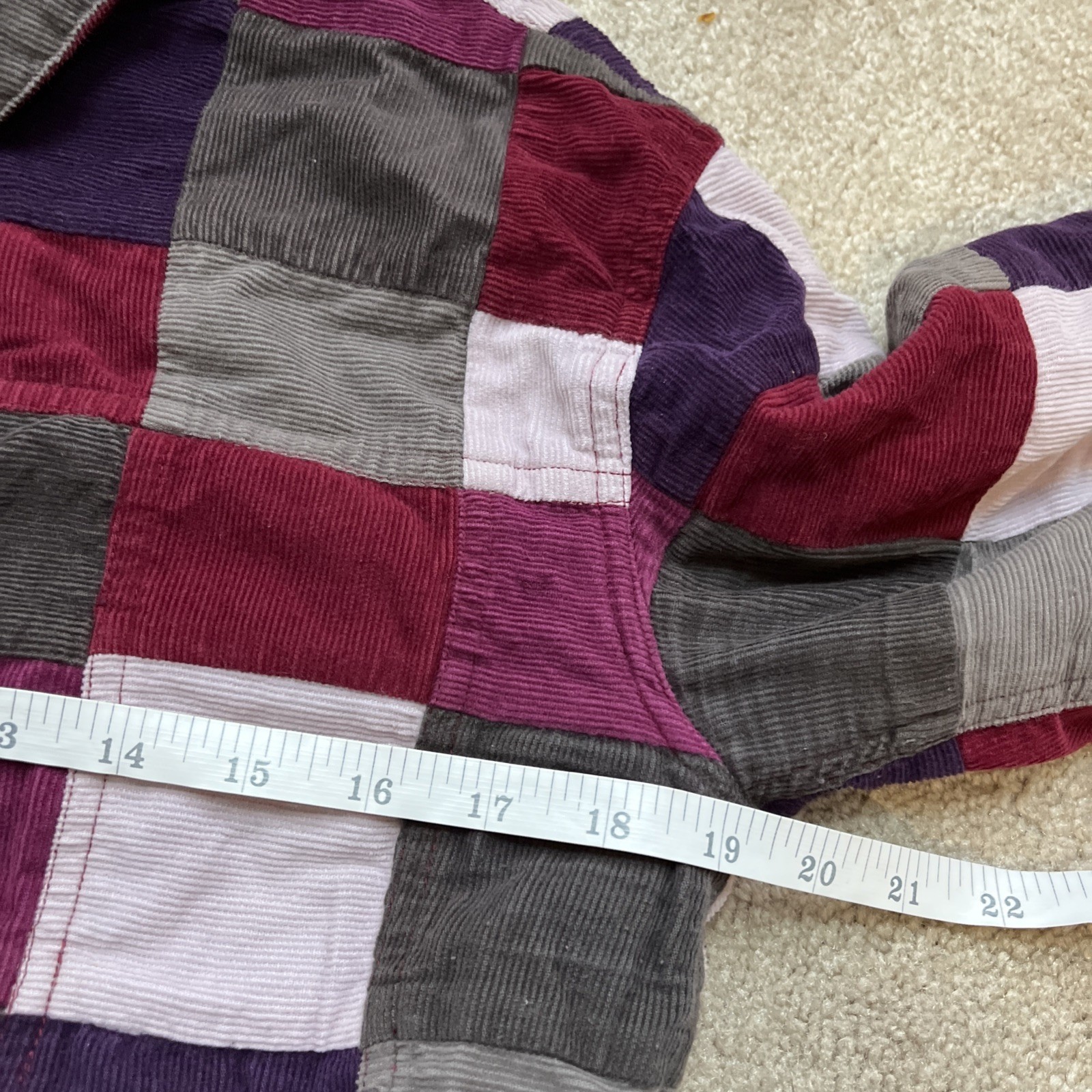 Vintage Esprit Set Patchwork Corduroy Jacket Skirt Girls 11/12 Purple Western 90