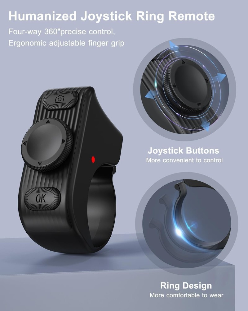 TikTok Scrolling Ring Remote Control, Camera Shutter Remote, Wireless Bluetooth