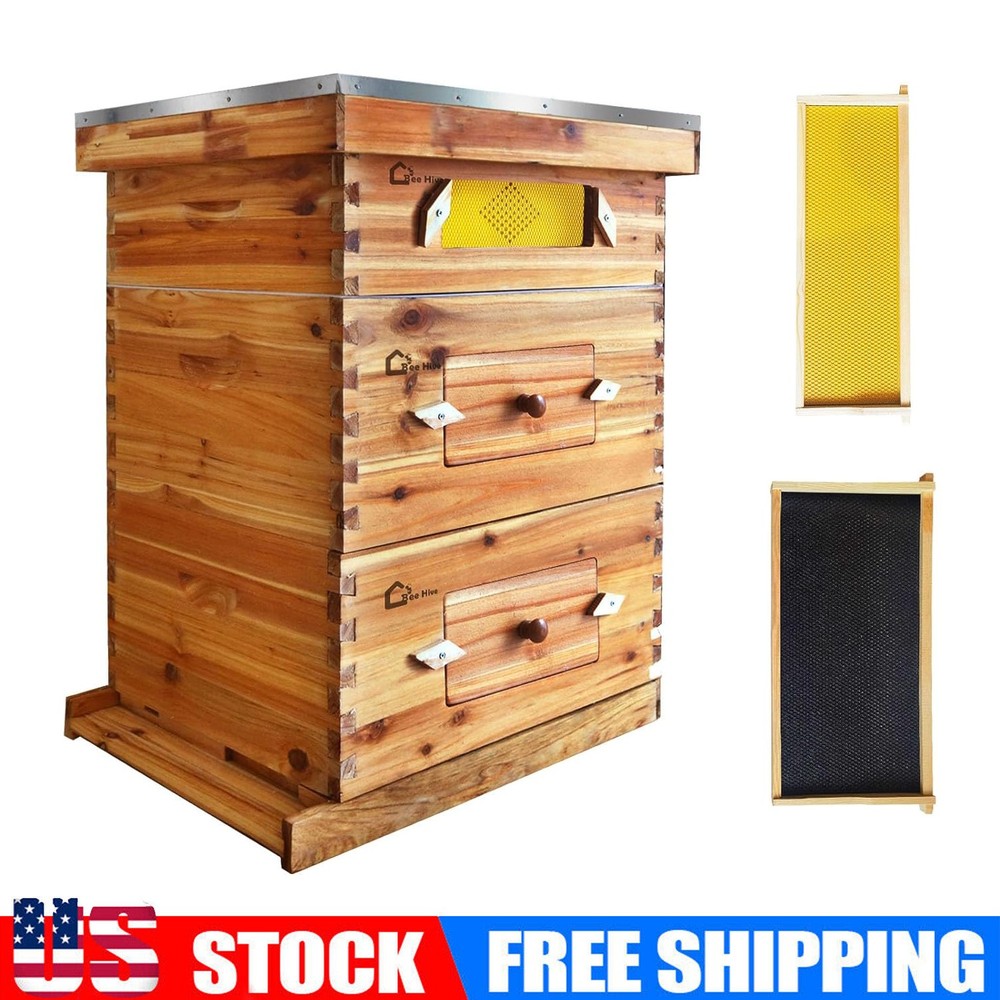 10 Frame Complete Beehive Kit ( 2 Deep Brood Bee Boxes & 1 Medium Super Bee Box)