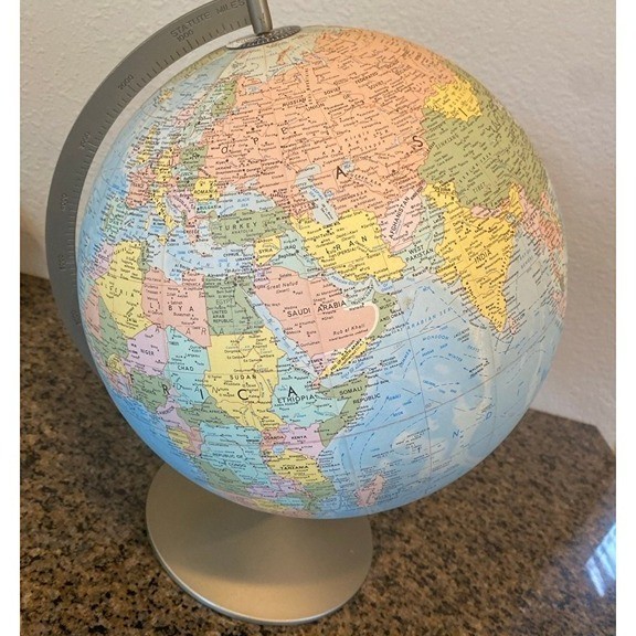 Vintage Replogle Light Up Comprehensive World Globe 12” Diameter