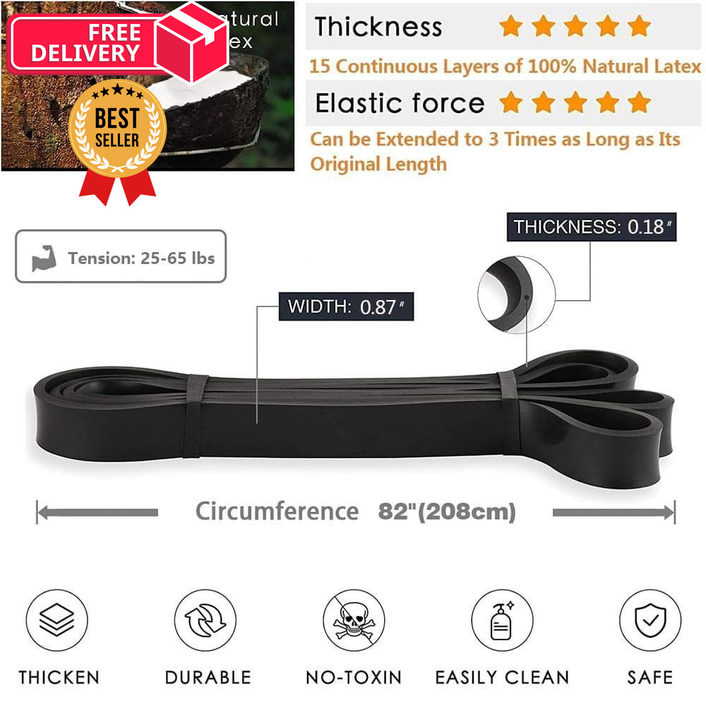Pull-Up Bands Resistance-Bands Exercise-Bands - Pull up Black (25-65lbs)