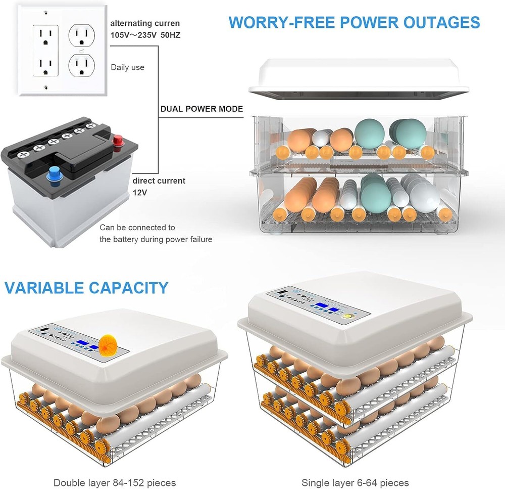 90-120 Fully Automatic Incubator, Automatic Egg Turner ，With Humidity & Temperat