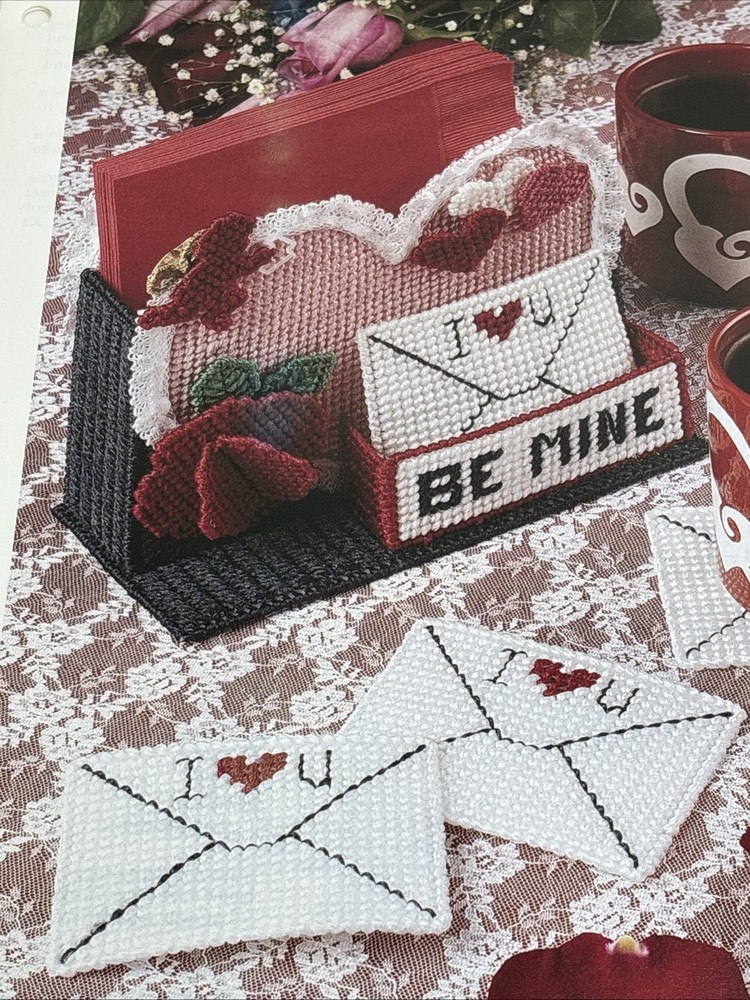 Be Mine Kitchen Caddy Annie's Attic Plastic Canvas Pattern Page
