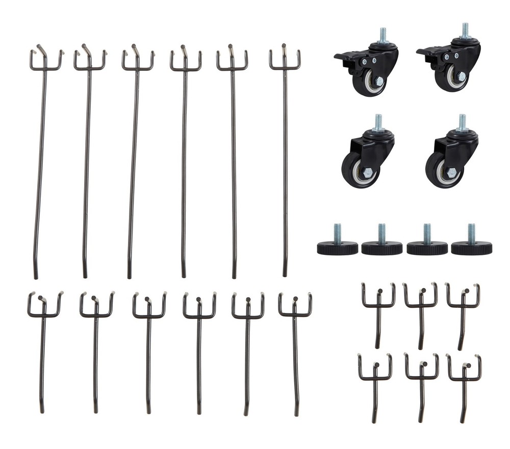 71" Adjustable Work Bench Table w Pegboard Rolling Wheels AC/USB Outlets 2000LB