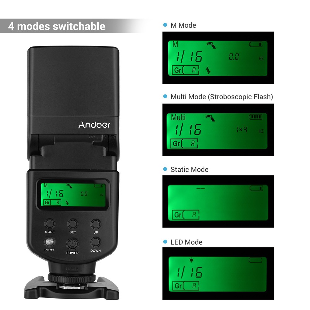 Andoer Universal Flash GN40 Adjustable LED Fill Light On-camera Flash