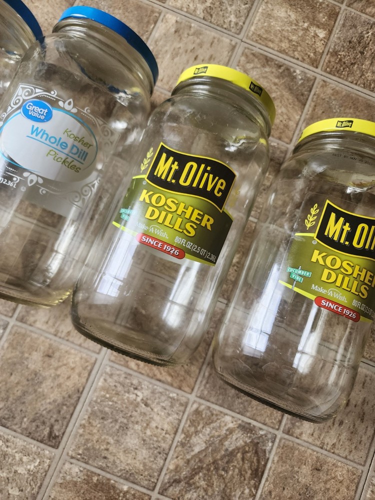 5 Large Storage Pickle Jars - 80fl Oz Jars