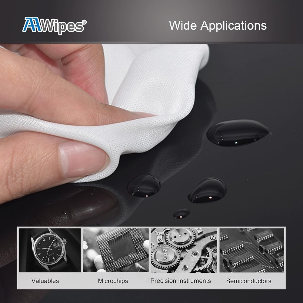 High-Strength Poly Wipes 400 Pcs - Laser Sealed & Class 100 Quality