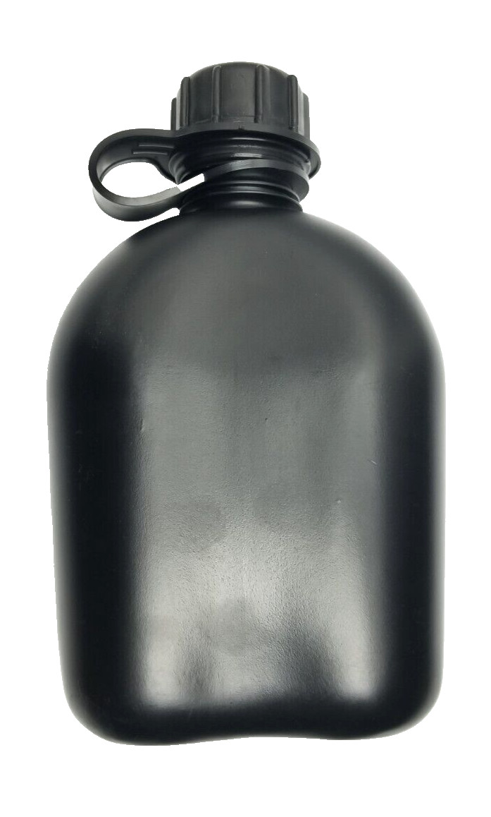 US Military Style 1 Qt Tactical Water Canteen Hard Plastic Black