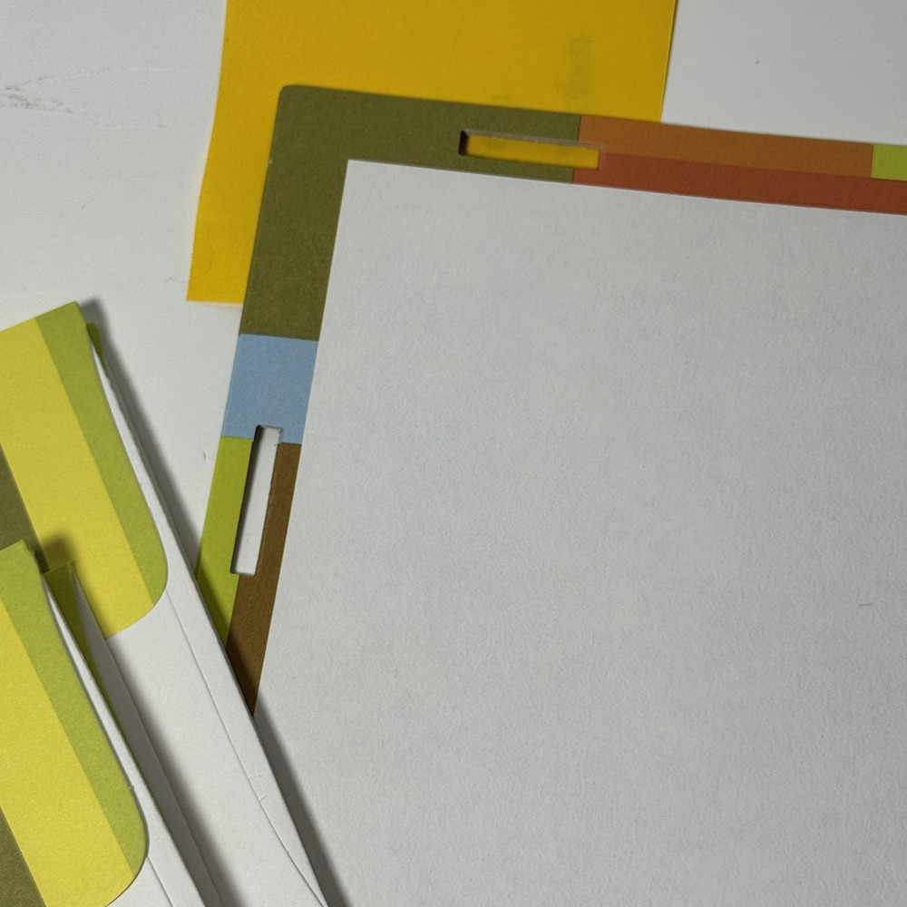 Hallmark Stationery Set 15 Envelopes 11 Sheets Striped Border Multicolor Modern