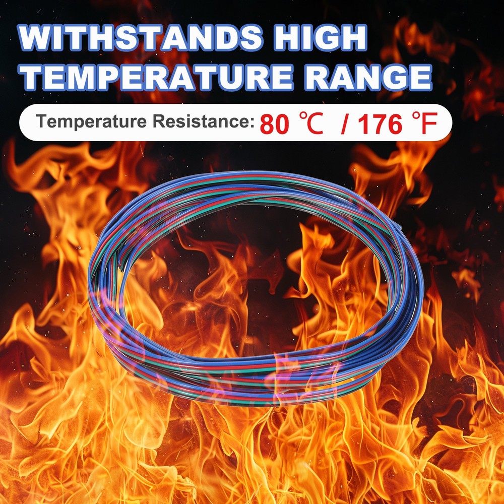 9.84ft 28 Gauge 4 Conductor Electrical Wire Tinned Copper Cable
