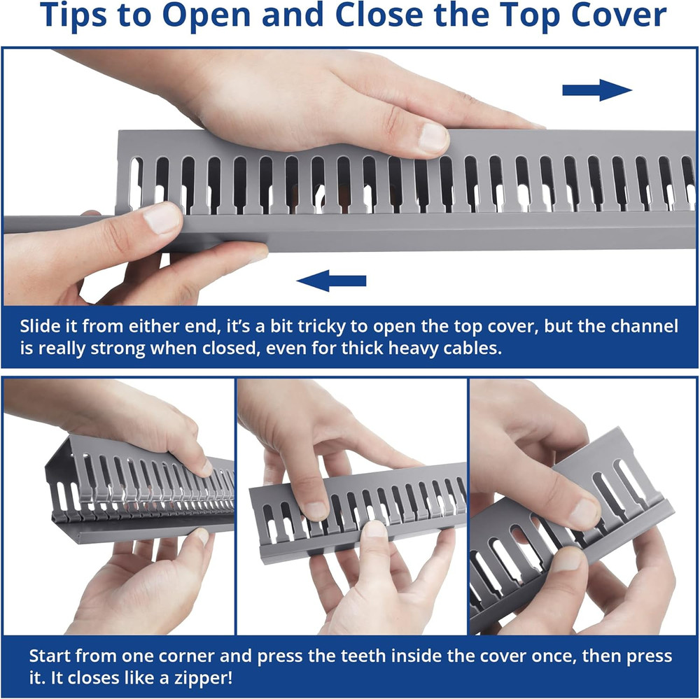 2X2In Server Rack Cable Management Raceway, Cable Duct Kit, Electrically Safe PV