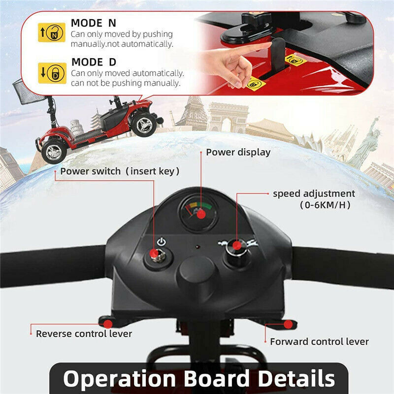 ENGWE 4 Wheel Powered Mobility Scooter 180W Heavy Duty Power Drive for Seniors