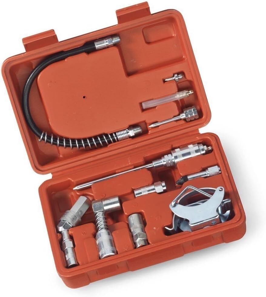 Tooluxe 61077L Multi-Function Grease Gun and Lubrication Accessory Kit