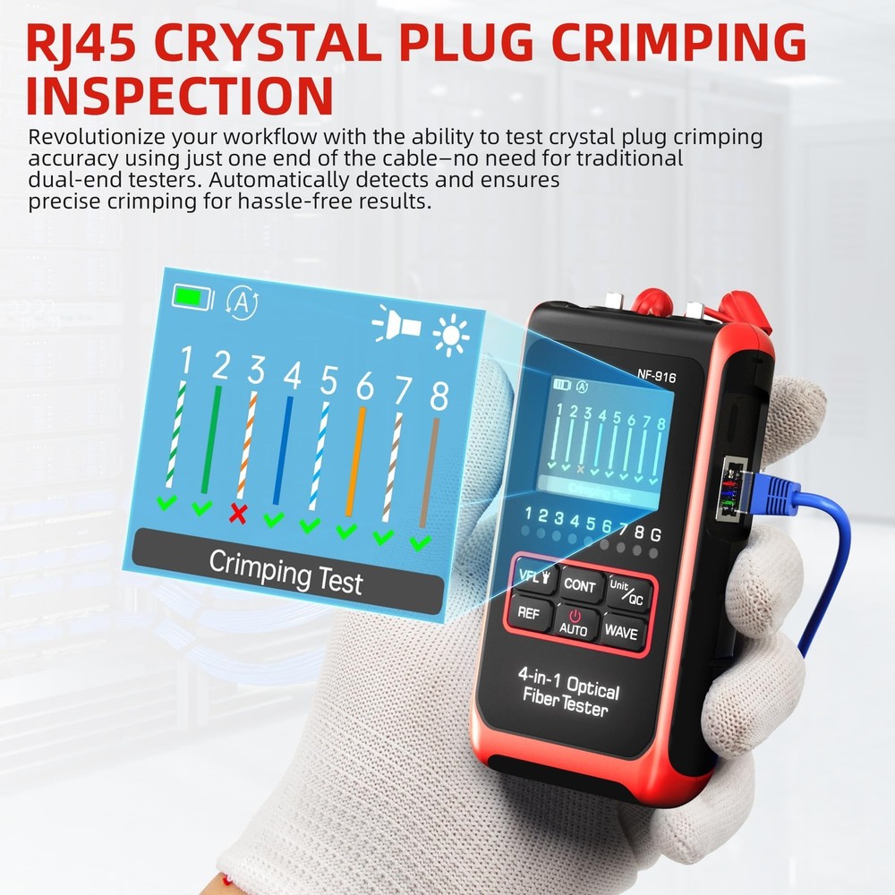 Fiber Optical Power Meter Wavelength Network Cable Tester LAN Wiring Diagnostics