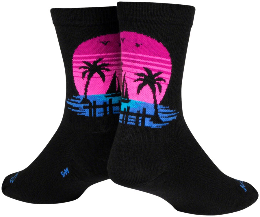 SockGuy Sunset Crew Sock - 6", Small/Medium