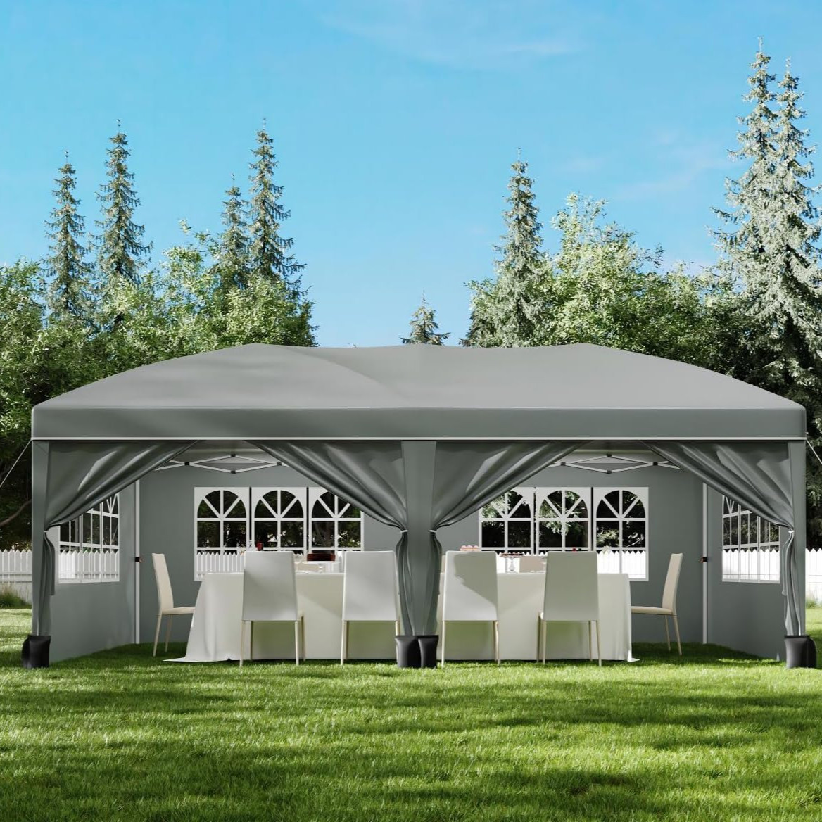 10x20ft Heavy Duty Pop Up Canopy Tent: Instant Shelter with Removable Sidewalls