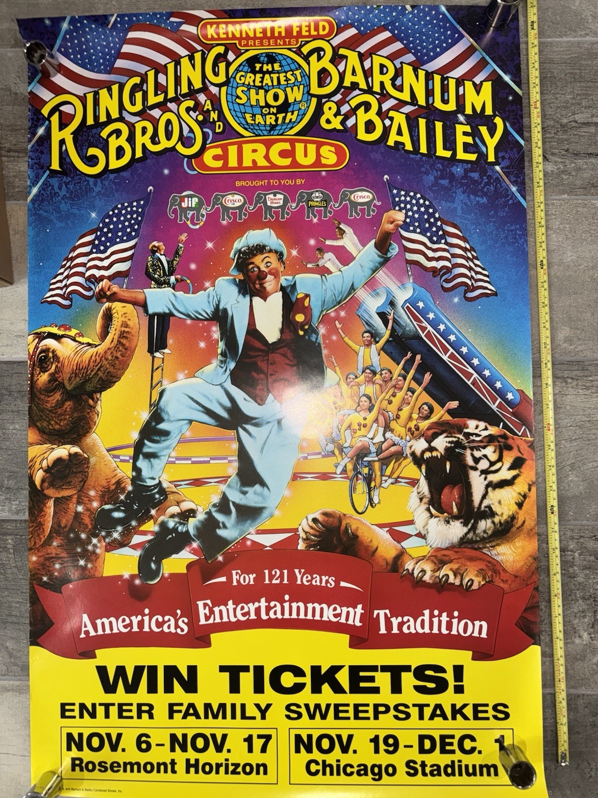 ORIGINAL 25 X 39  RINGLING BROTHERS AND BARNUM & BAILEY CIRCUS POSTER
