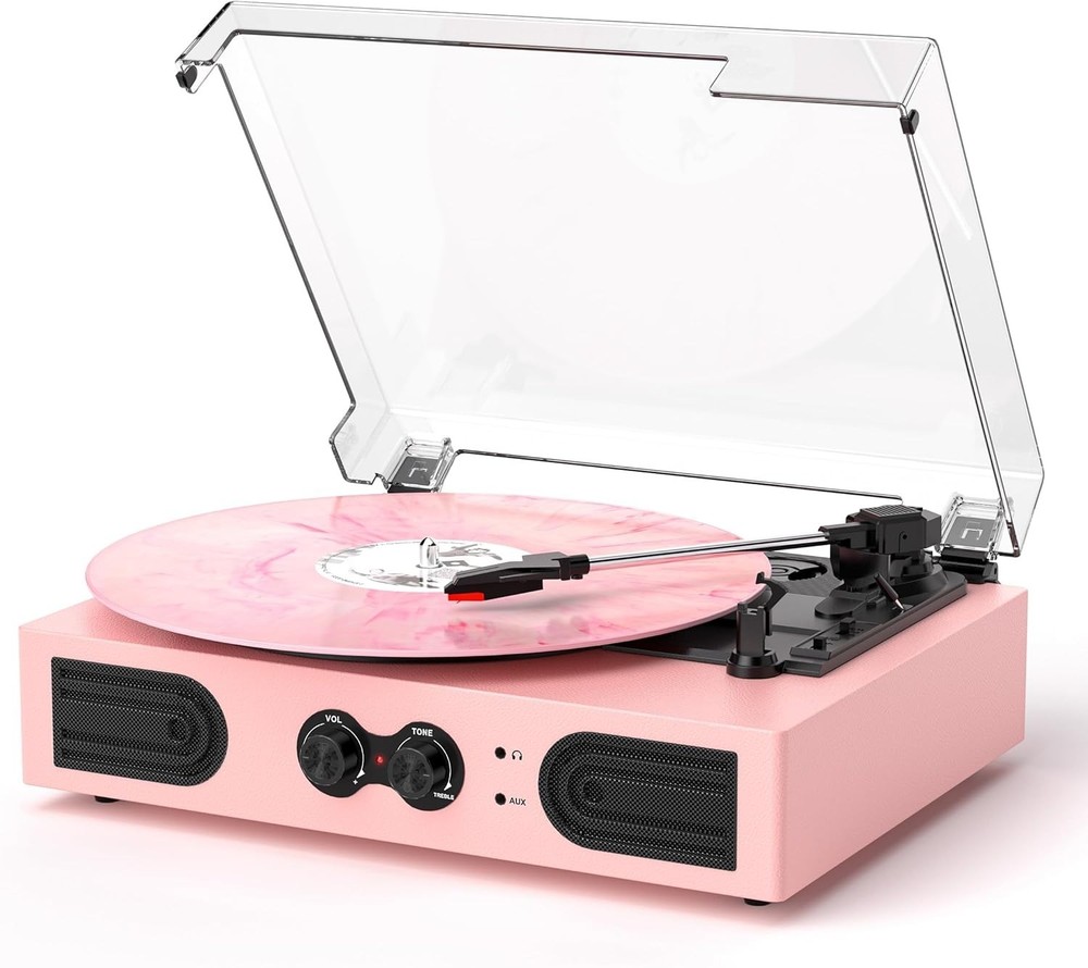 Vinyl Record Player Pink Stylish