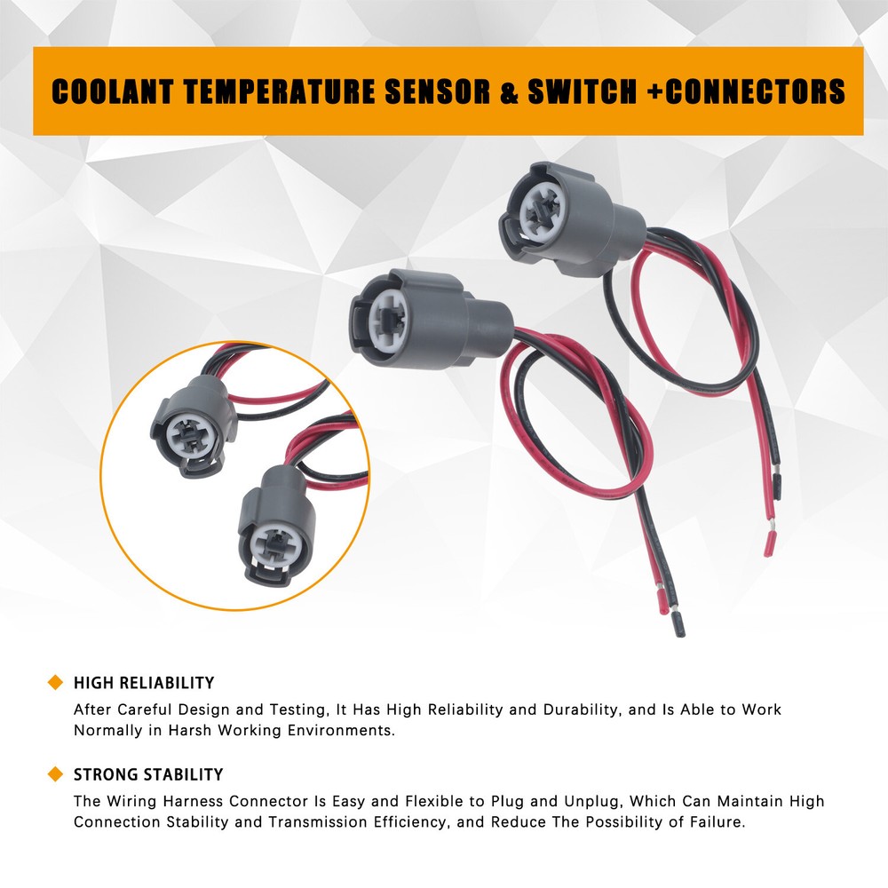 Cooling Fan Control Switch & Coolant Temperature Sensor w/ Wire Plug for CR-V