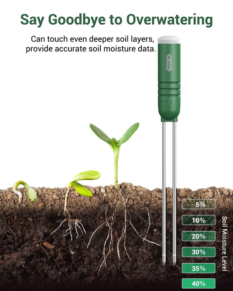 4-in-1 Soil Moisture Meter, 300ft Wireless Soil Tester Sensor, Temperature/Light