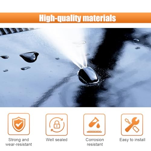 Car Front Windshield Washer Nozzles Kit, Double-Hole Auto Windshield Black