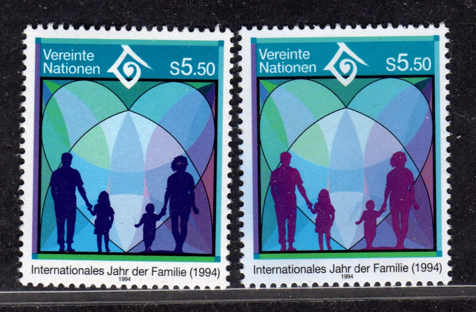 Centsational -EFO UN Vienna 1994 SN 160  MNH OG Color Changeling