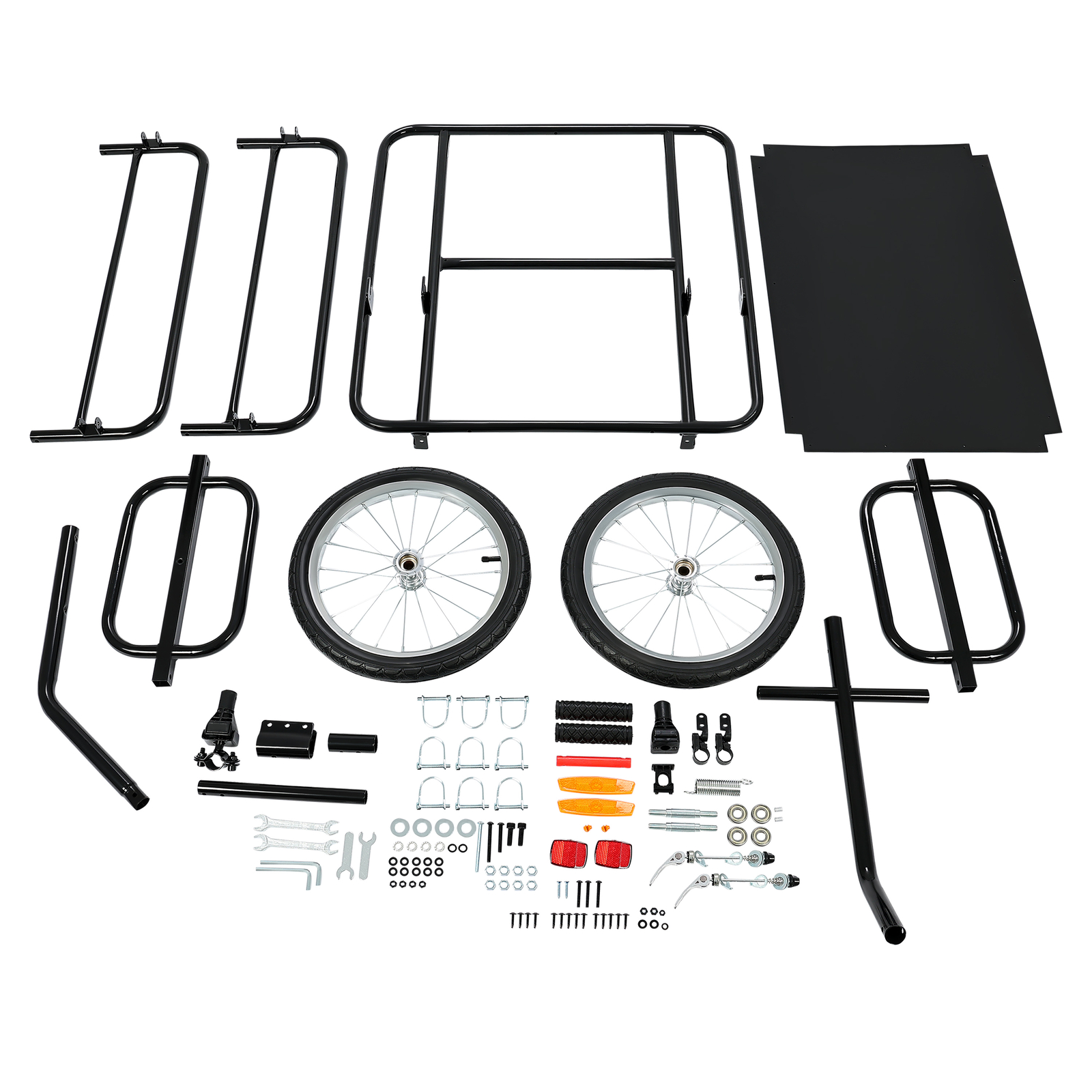 Universal Black Steel Frame Foldable Bicycle Cargo Trailer with Hitch