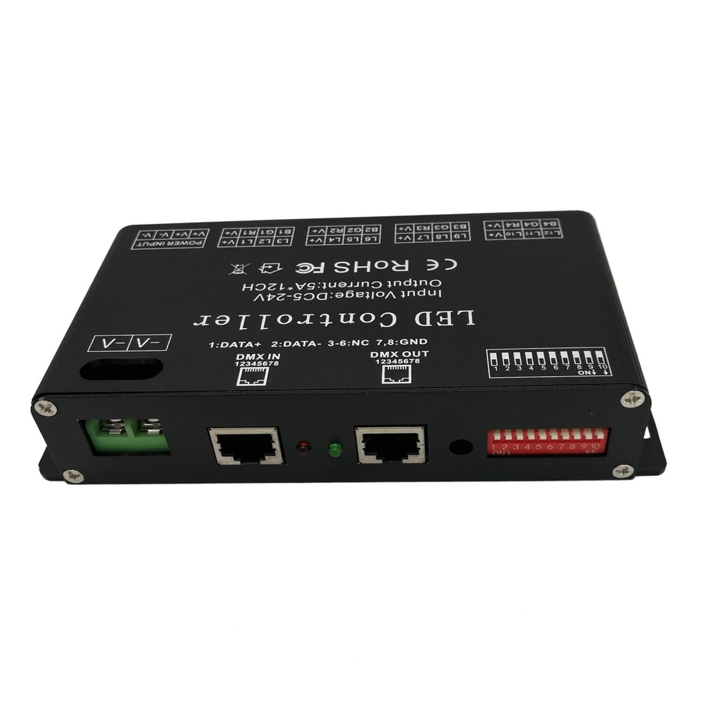 GIDERWEL 12 Channel DMX Decoder RGB LED Controller 60A PWM DMX512 Dimmer Driv...