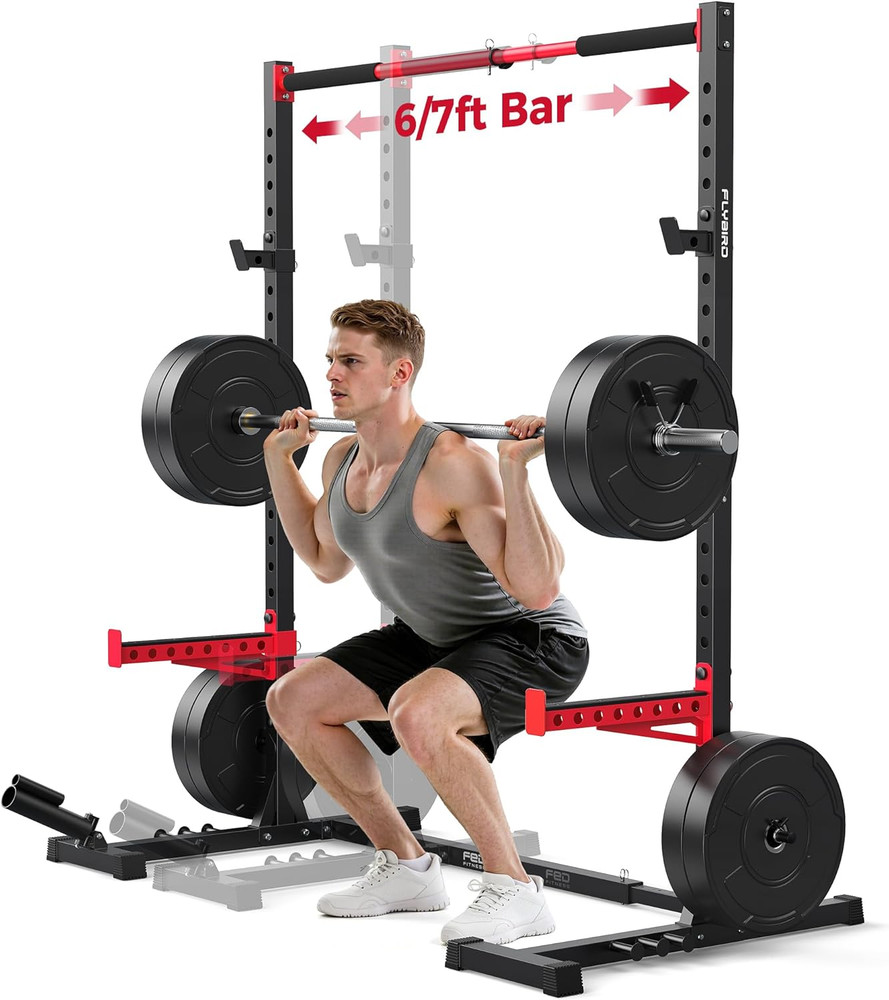 FLYBIRD SR1 Squat Rack with Pull-Up Bar, Adjustable Multi-Functional Power Rack,