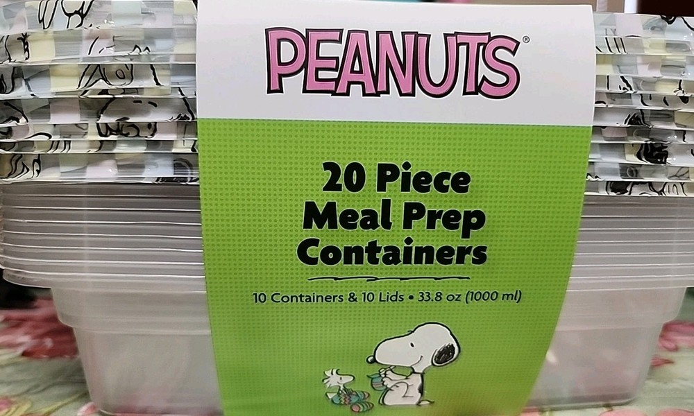 Peanuts Snoopy 20 Piece Meal Prep Containers Storage Easter Bunnies