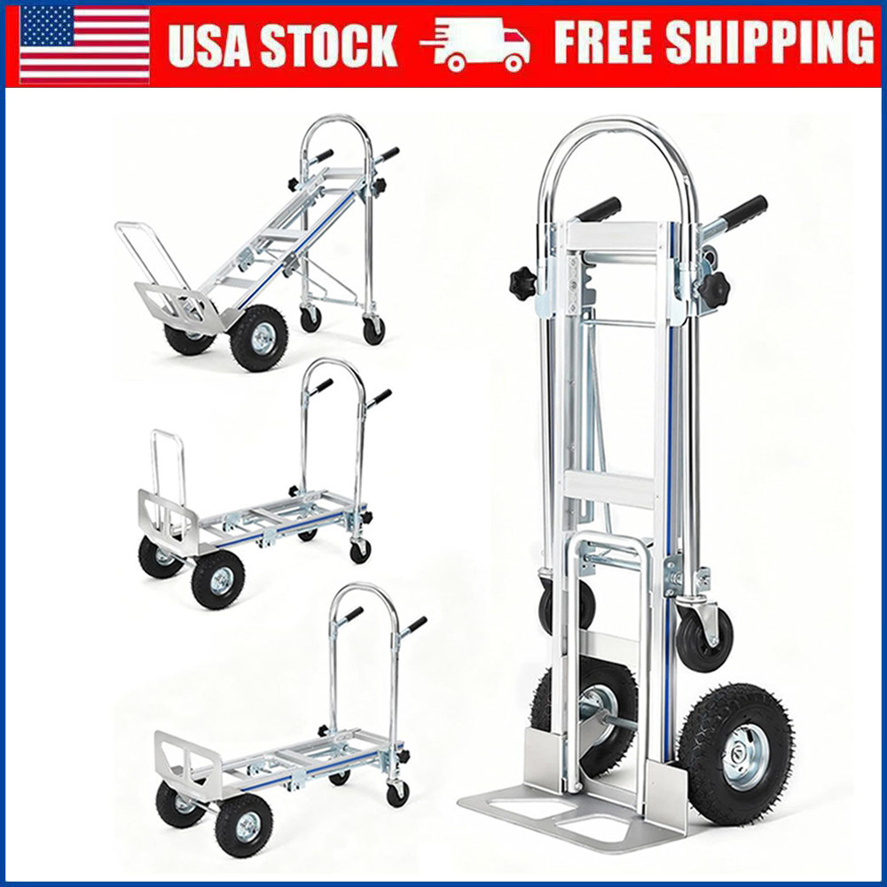 1000 lbs Heavy-Duty Folding Dolly Cart ,3-in-1 Convertible Aluminum Hand Truck