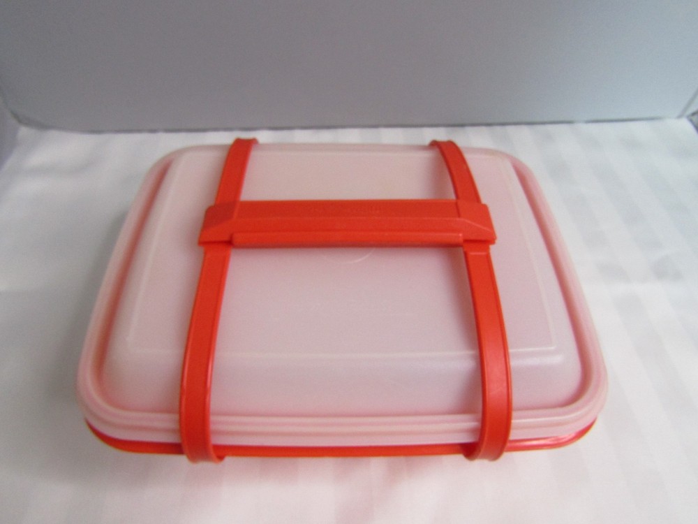 Vintage Tupperware Pack N Carry Lunch Box & Handle + 3 Containers READ