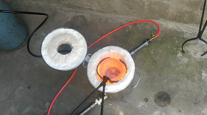 16KG Large Gas Metal Melting Furnace Smelting Kit with 2 Crucibles Casting Tools