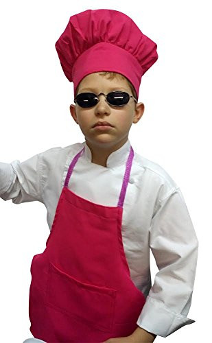 Chefskin Teen Chef Apron Hat Set White for Schools, New