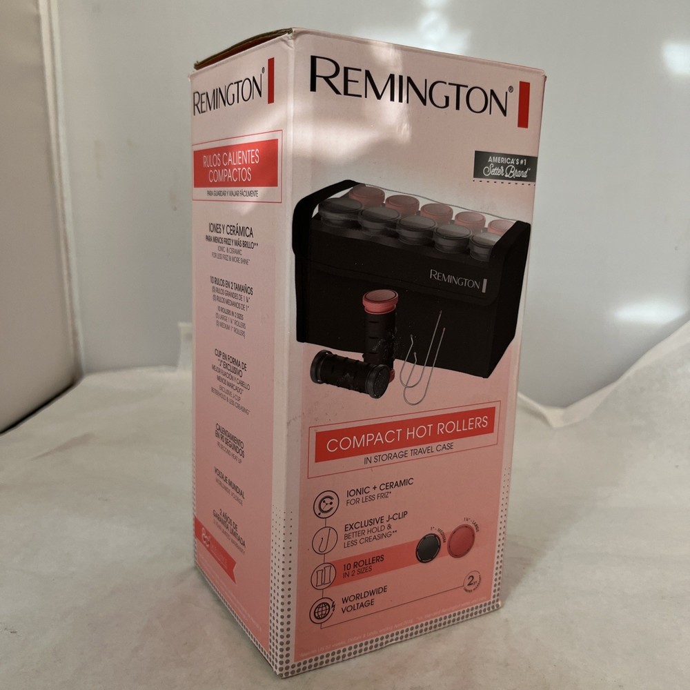 NEW Remington Compact Hot Rollers Soft Travel Case 10 Rollers 2 Sizes