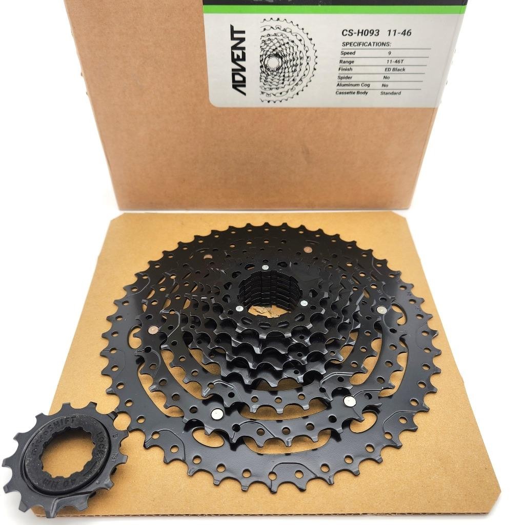 microSHIFT ADVENT 9-Speed 11-46T ED Bicycle Cassette Black Steel OPEN PACKAGE