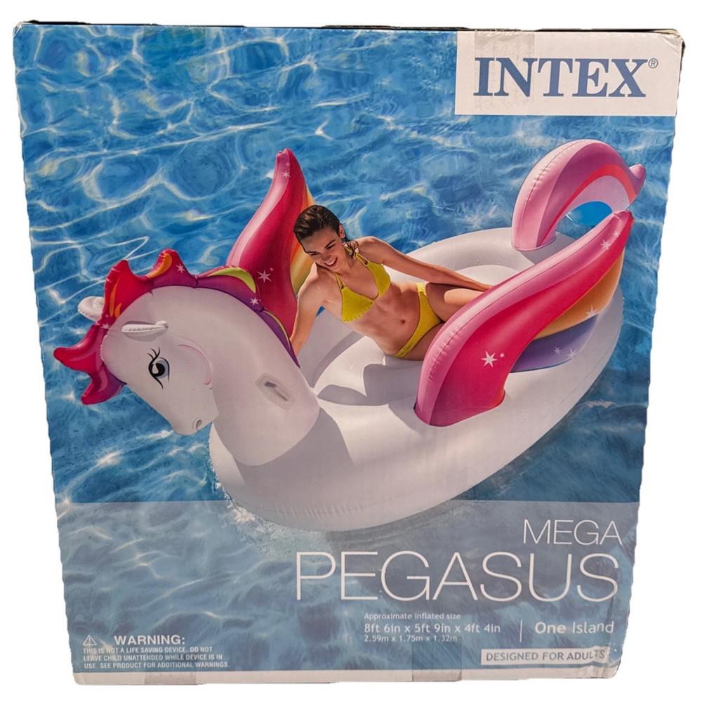 Intex Mega Pegasus One Island Inflatable Pool Float. Unicorn Beach Inflatable