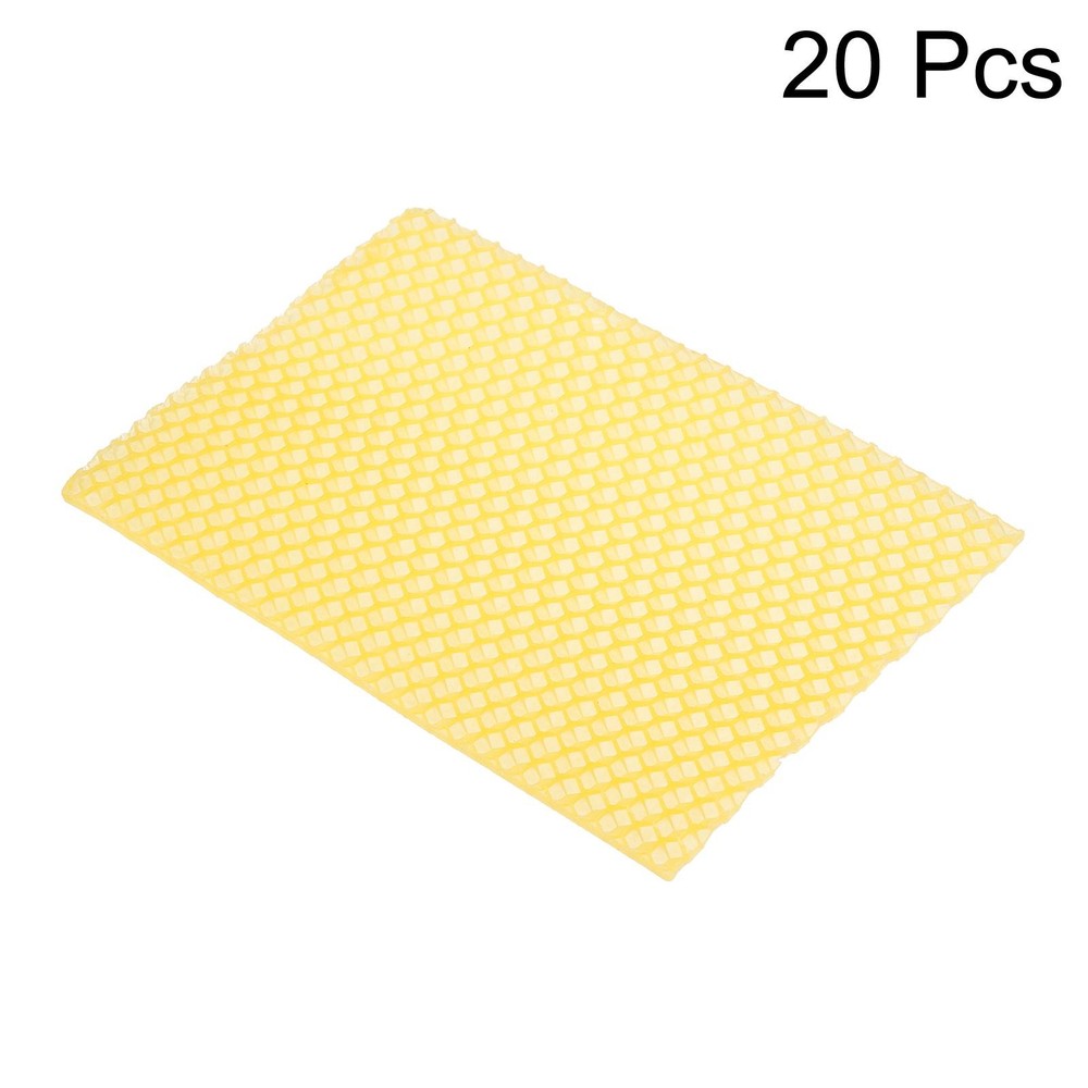 20 Pcs Wax Foundation for Bee Frames, Beehive Foundation Sheets Yellow