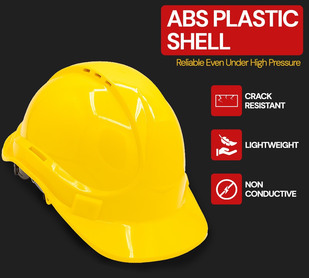 (2 Pack) Safety Helmet - Yellow (Type 1 ABS Material)