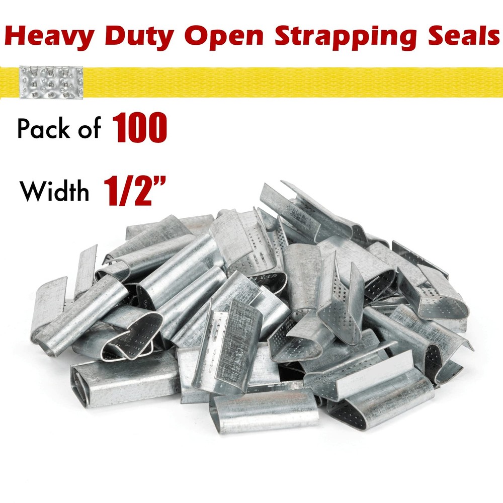Gresdent Open Seals for 1/2" Strap Width 1/2 inch width, 100pcs seals