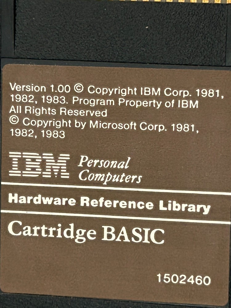 IBM PC Cartridge BASIC 1502460 HW Reference Library USED Excellent condition