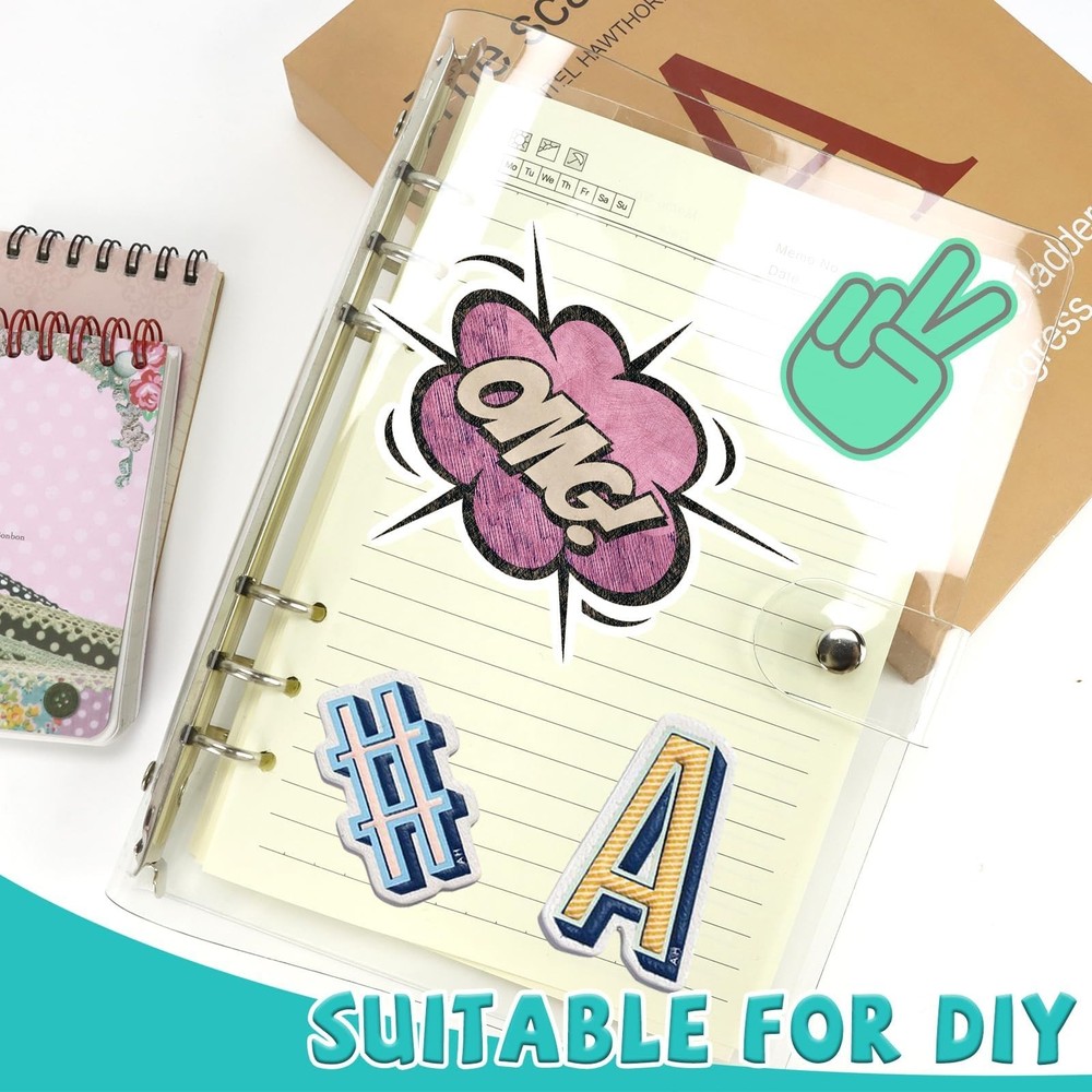 2 Pack A5 Transparent Soft PVC 6-Hole Binder Notebook Covers with Snap Button...