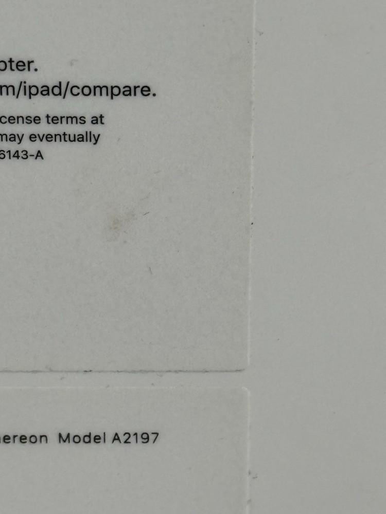 iPad 7th Generation EMPTY BOX ONLY A2197