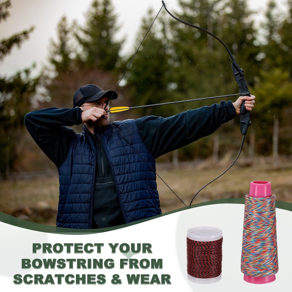 Archery Bow String Serving Thread Bowstring Thread 400D & Red/Black