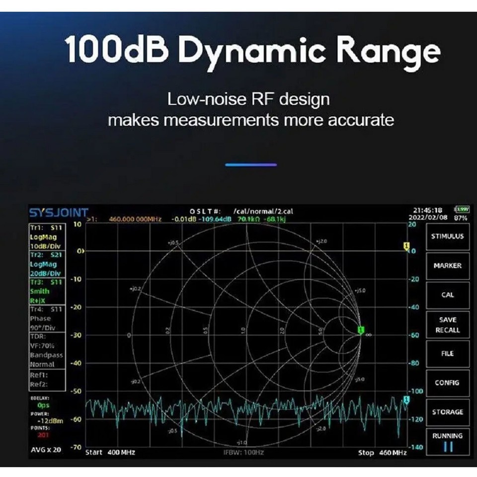 SV4401A VNA Vector Network Analyzer 7 Inch Touch LCD 50KHz-4.4GHz