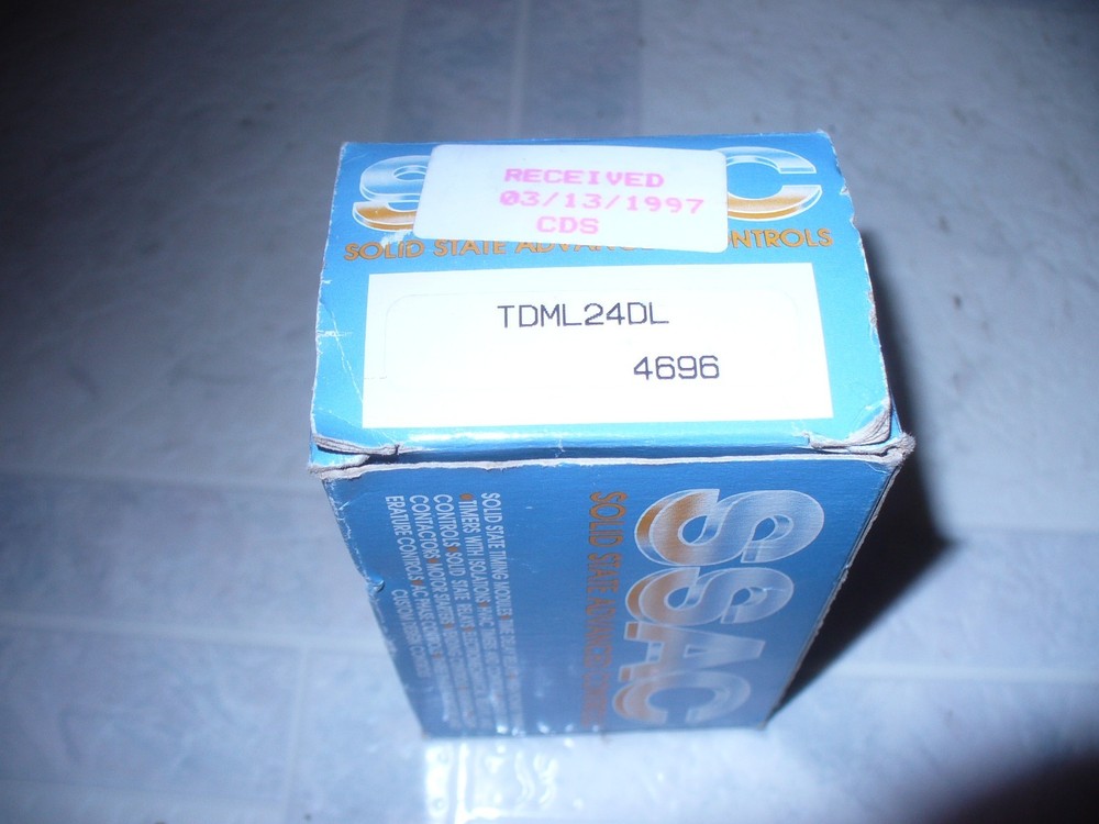 *NEW* SSAC / SOLID STATE ADVANCED CONTROLS TDMH24DL TIME DELAY RELAY 24VDC 10AMP