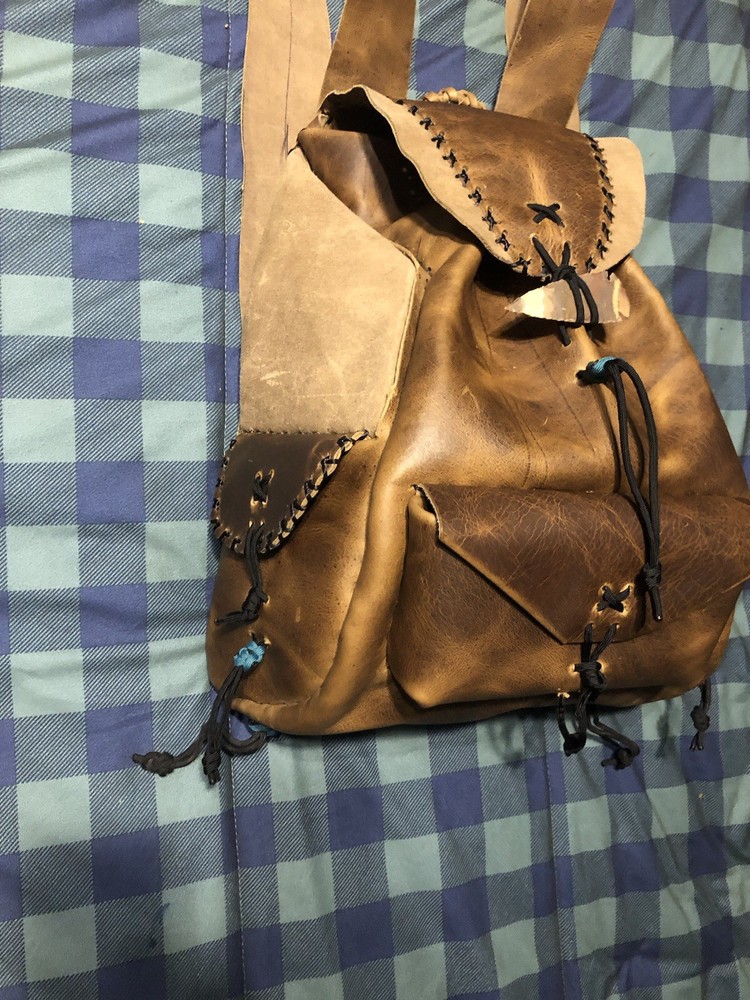 Leather Backpack Survival Pack Genuine High Quality Leather